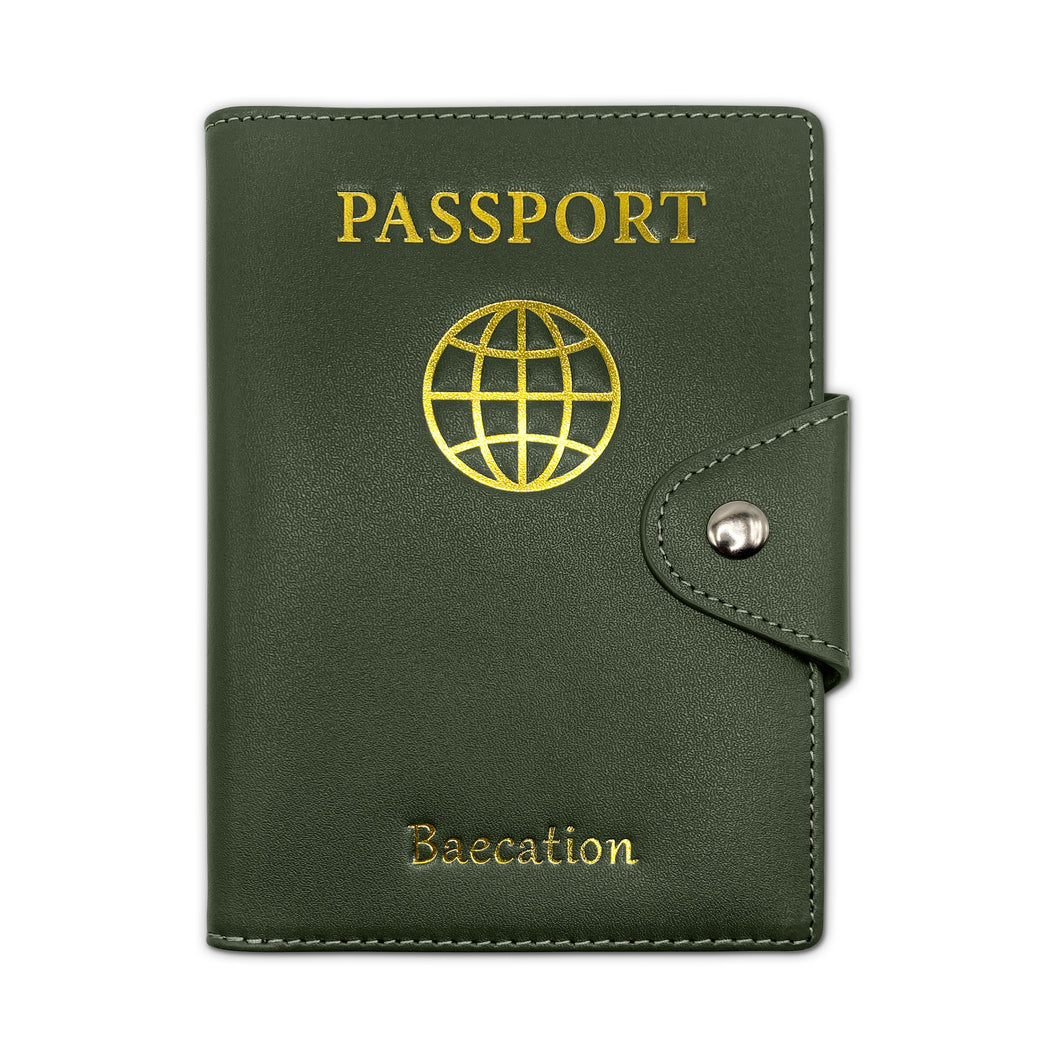 Olive Green Baecation Passport Wallet